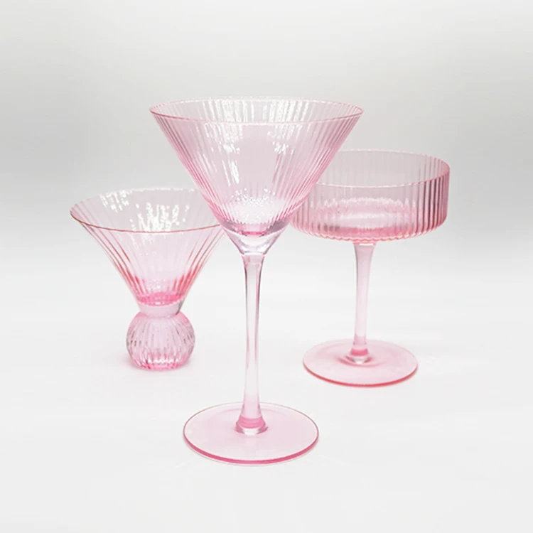 Colored hand blown crystal martini glass with stem elegant cocktail glass for martini