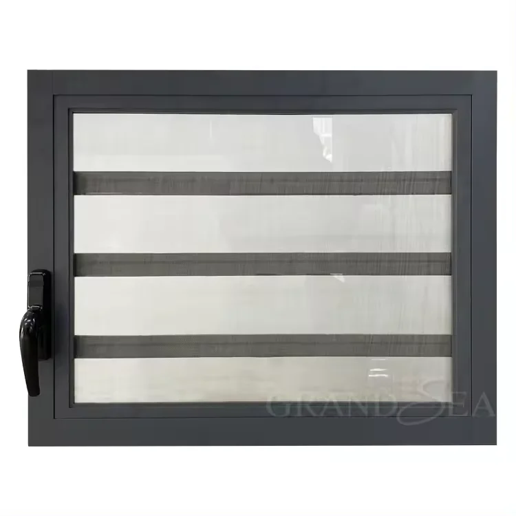 Chinese domestic top removable window shades blinds jalousie window single glass louver aluminium window for bedroom