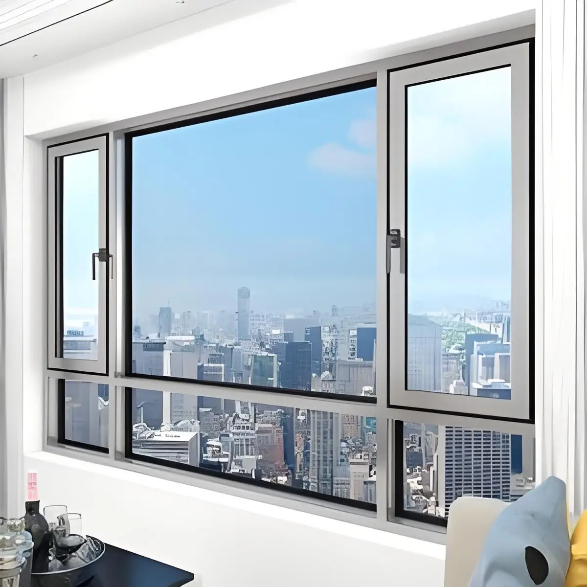 2024 Modern Transparent Toughened Glass Acoustic Office Partition Wall Aluminum Alloy Sliding Doors Foldable