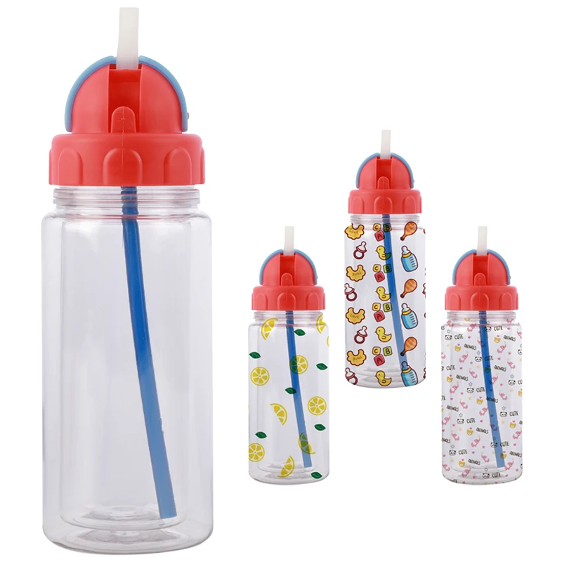 ODM/OEM Food Grade Eco-Friendly Double Wall Insulated 280ml BPA Free Plastic sublimation Kids Water Bottle With Straw