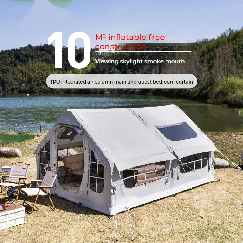 Luxury All-in-One Automatic Inflatable Tent Outdoor Camping Waterproof Hassle-Free Portable Fully Automatic Made Canvas Cotton