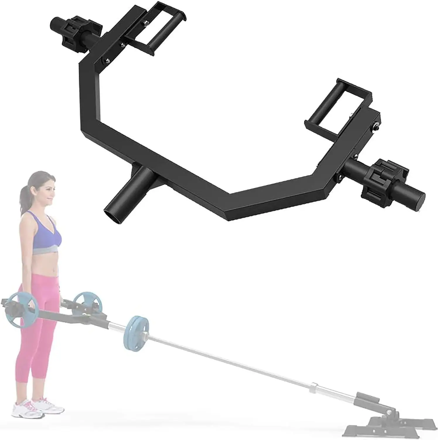 Barbell Gripping Weightlifter Frame, 360 Rotating Handle T-bar Rowing Landmine Core Trainer Handle