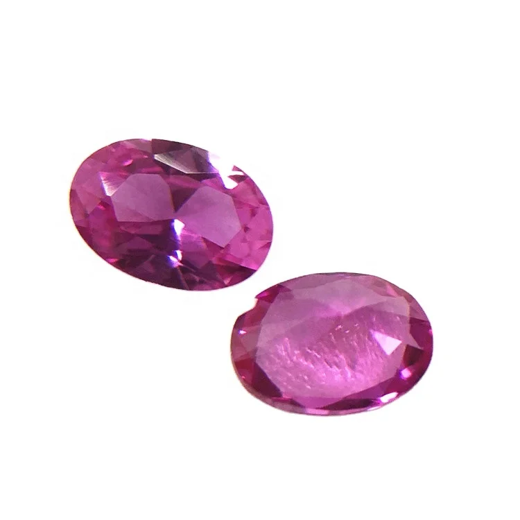 3# oval cut niel egg shape rose gem for jewelry loose stones pink ruby stone synthetic sapphire corundum