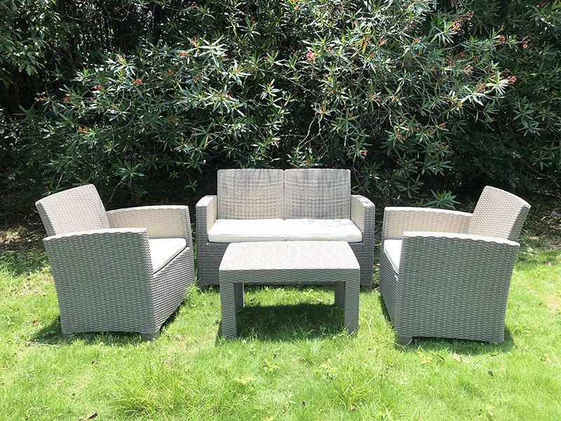 Outdoor Furniture Plastic Rattan Four Pcs garden Sofa Sets
