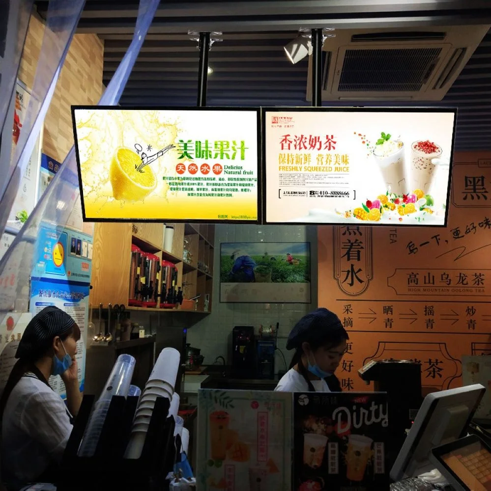 
Customized Restaurant menu board slim LED TV advertising light box display 
