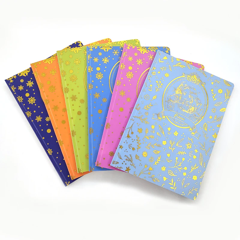 
12 designs constellation full hot stamping PP notebook hot sales High Quality notebooks with Best Price 