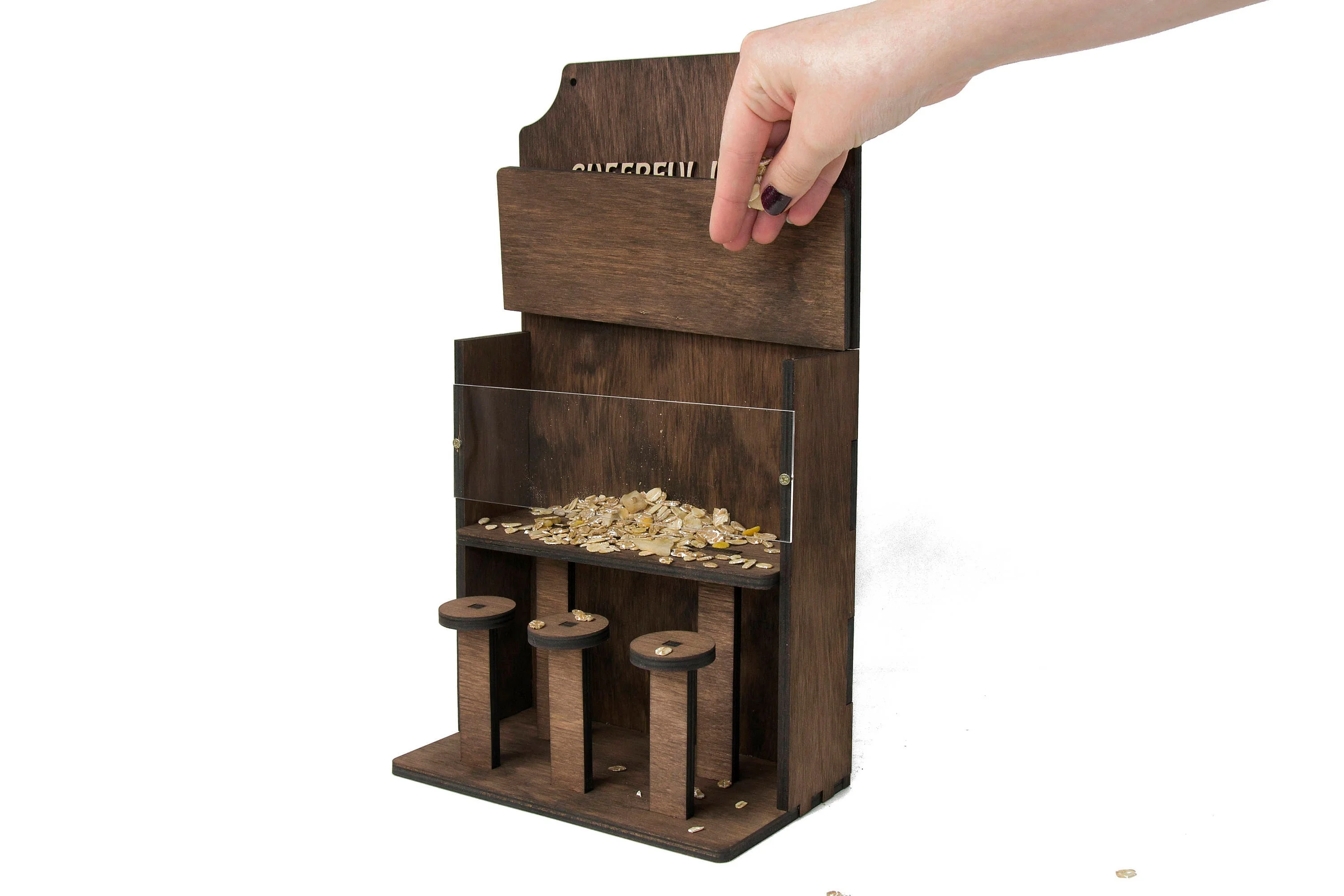Popular   Garden Gifts Wooden Bird Furniture Wooden Bird Feeder Personalized Bird Feeder