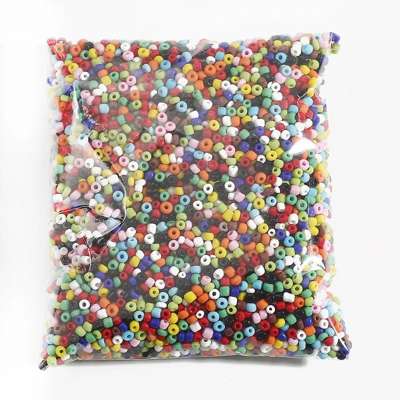 1000 шт./упаковка разноцветные стеклянные бусины для изготовления украшений ручной работы