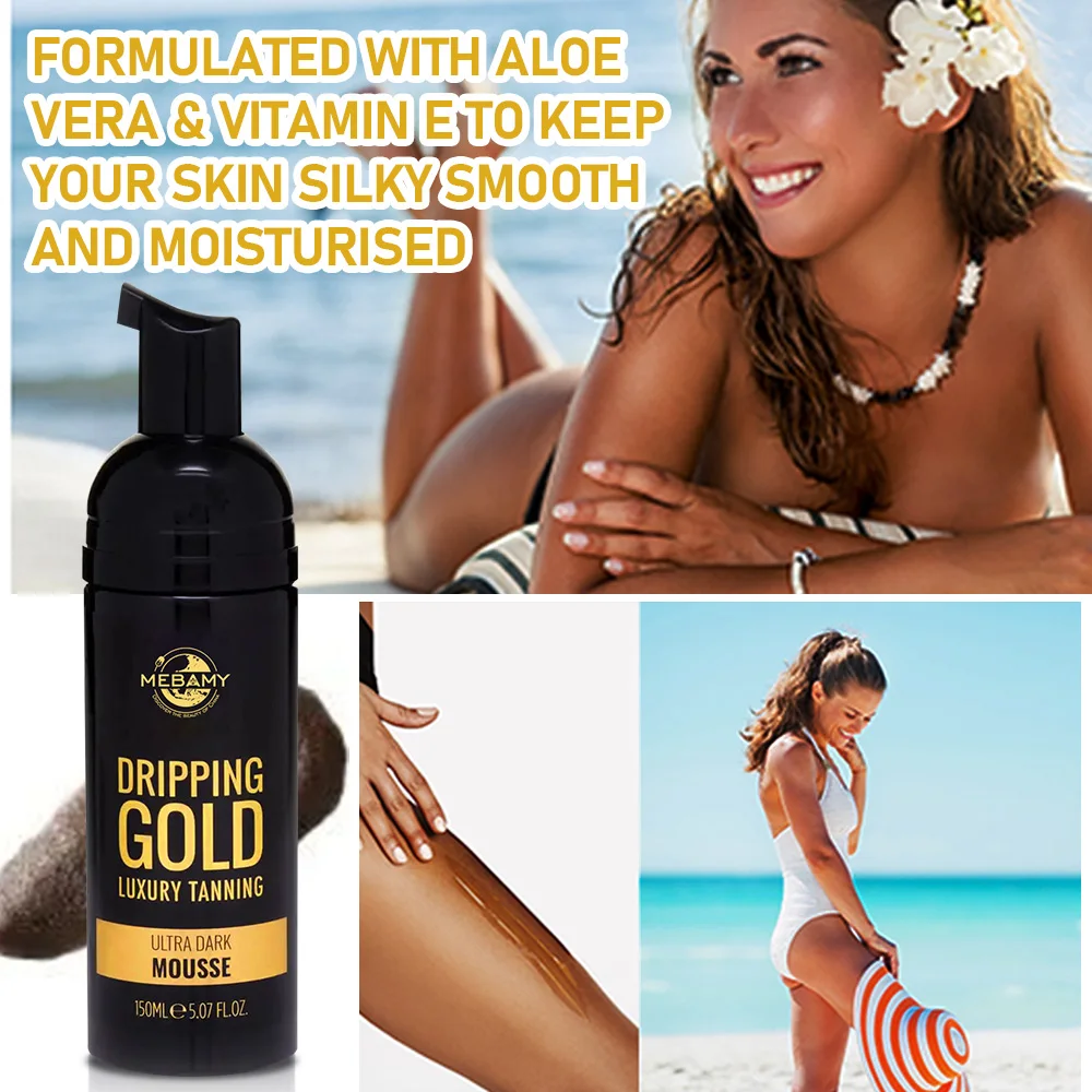 Wholesale Natural Organic Sunless Ultra Dark Body Tanning Mousse Private Label Self Tanning Mousse Spray Foam
