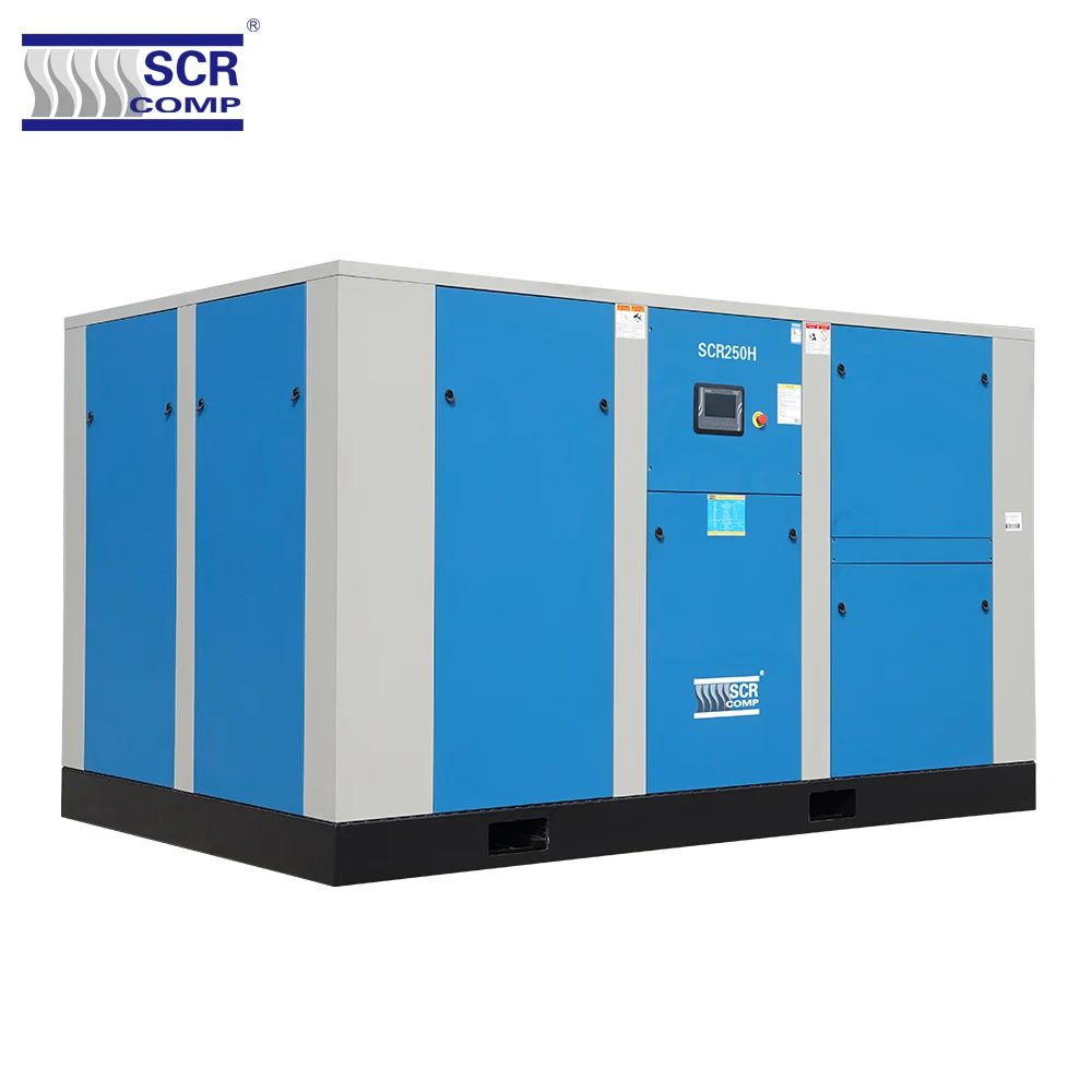 185kw 250hp поставщика с прямым приводом два этапа винт тип воздушный компрессор для охраны окружающей среды (SCR250H)
