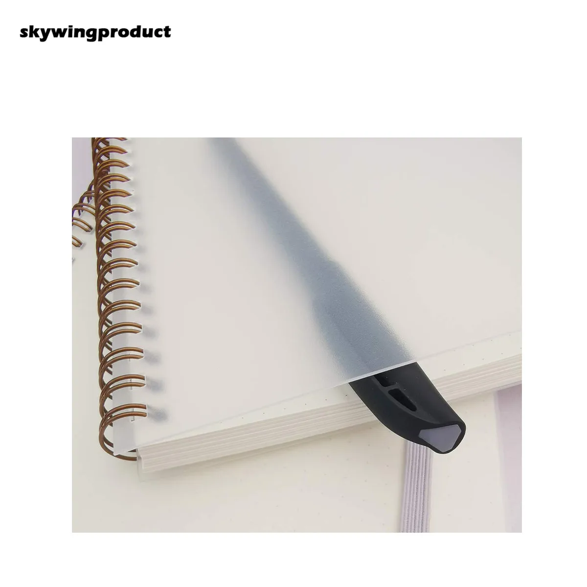 Skywing product 100gsm Thick Paper 80 Sheets Bullet Dot Grid Spiral Notebook With Elastic Band Closure and Colorful Stickers