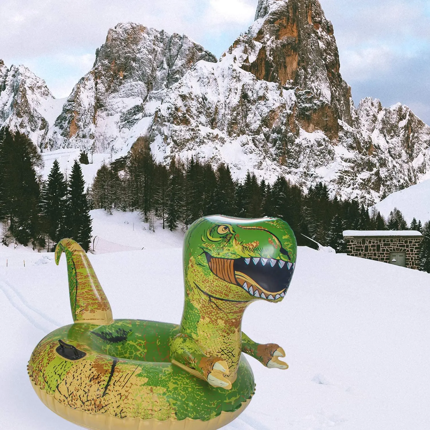 durable snow tube good quality winter snow toys pvc material cartoon inflatable snow tubes with handles