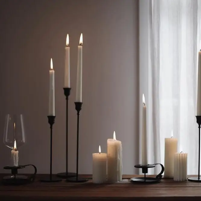 wholesale christmas long lasting pillar white church taper candle/candel