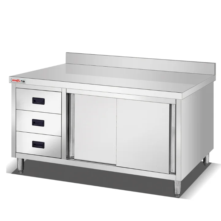 Restaurant Work Table Cabinet Base Modular OEM Order Kitchen Stainless Steel Storage Cabinet Simple Design with Drawers