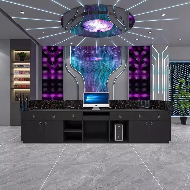 Industrial-Style Light Luxury Net Cafe Bar Reception Desk Hotel KTV Gym Billiard Hall Customizable Front Desk Cash Register