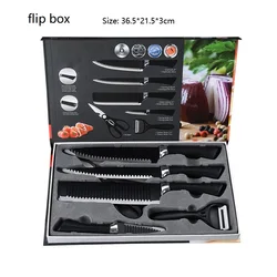Kitchen Knives Set Scissor Vegetable Fruit Peeler Sharp Non-stick Stainless Steel Knife 6pc Set