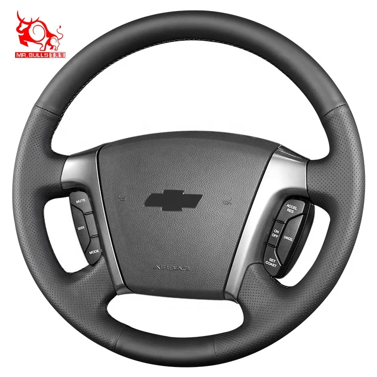 High quality genuine leather car sewing Steering Wheel Cover for Chevrolet Traverse Tahoe Sequel Concept