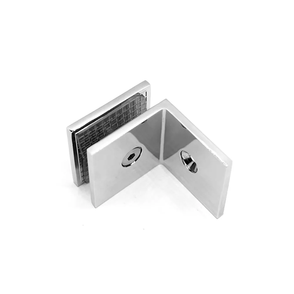90 Degree Stainless Steel or Zinc Alloy Glass Clip For Shower Door Enclosure Glass to Wall Bathroom Glass Clamp Shower Room