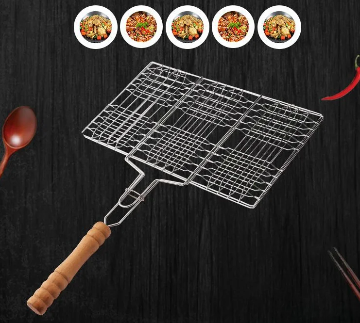 Manufacturer direct sale backyard party portable net cloth barbecue fish clip