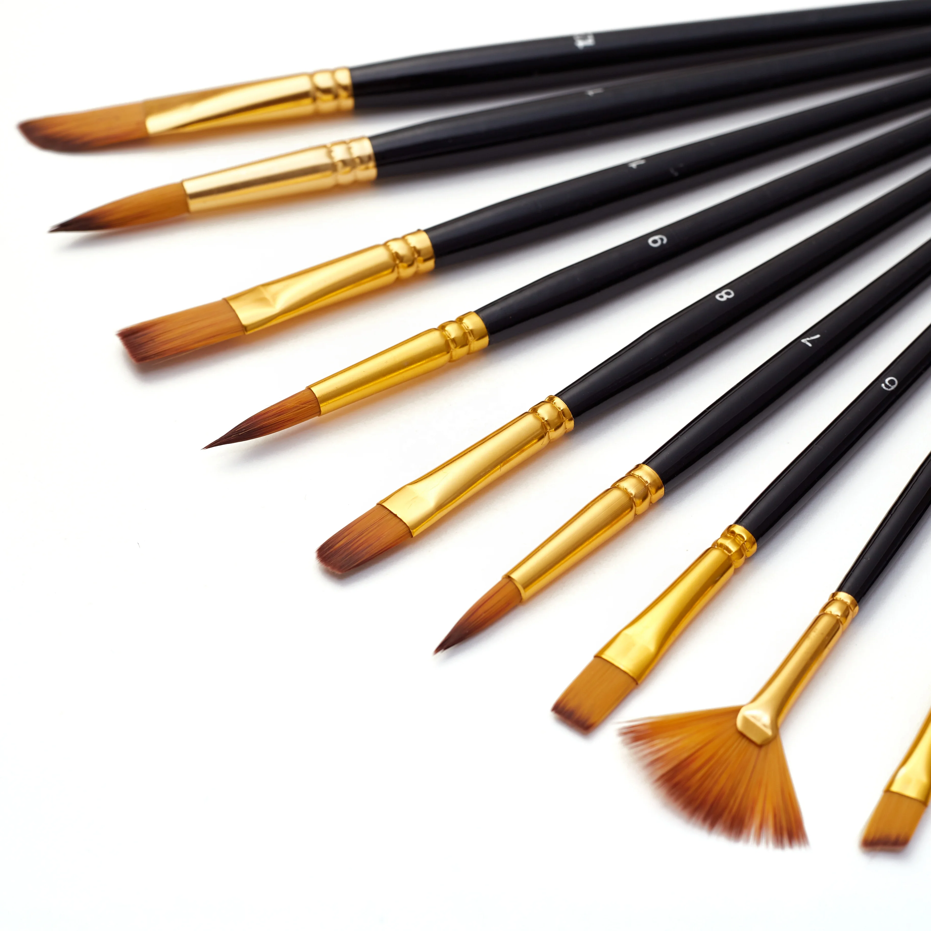 12 pcs Artist Painting wooden handle Keep Smiling Artist Brushes Set Professional Art Paint Brush For Painter Artist Painting