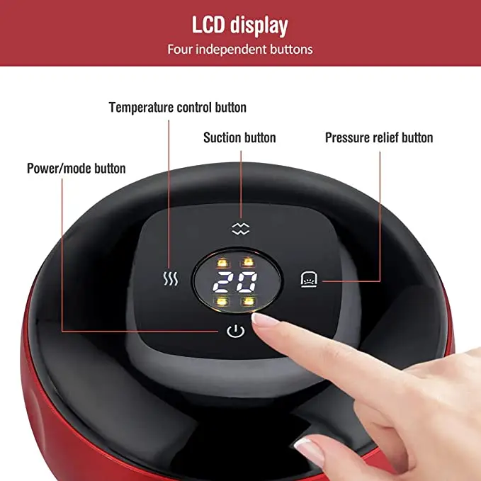 Portable Electric Vacuum Cupping Set Heating Cups Massage Suction with LCD Display