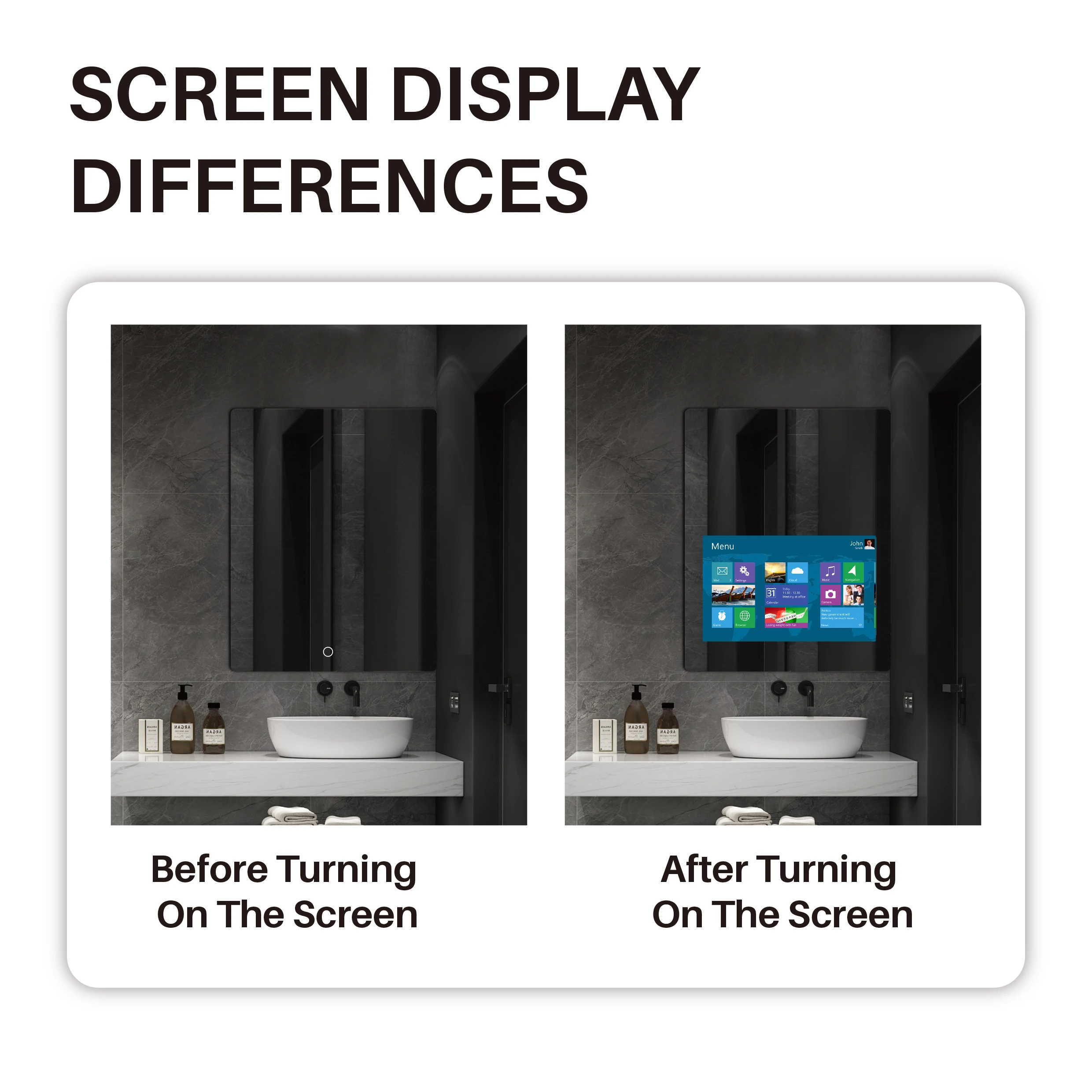 New Design Trending Products 2024 New Arrivals Intelligent LED Vanity Decoration Touch Screen Smart Bathroom Mirrors