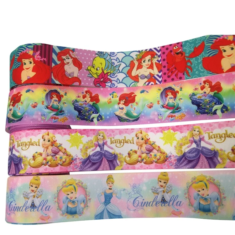 New arrival thermal transfer custom cartoon printed 63mm grosgrain ribbon