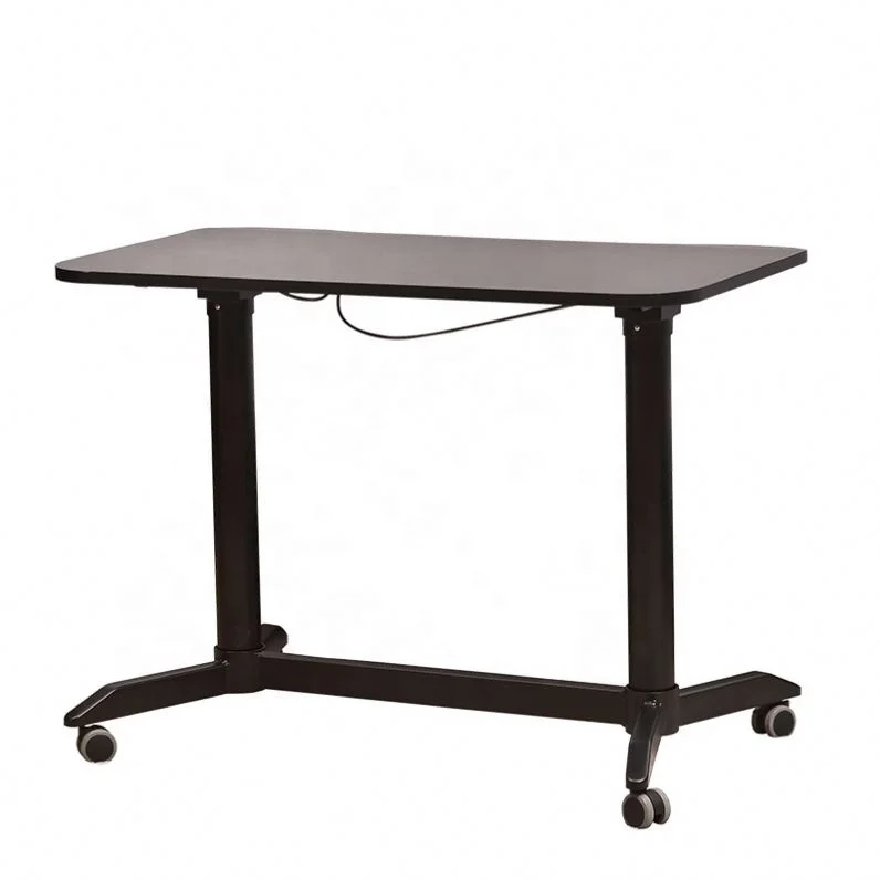 Movable Computer Table Pneumatic Stand Up Desk Workstation Ergonomic Standing Height Adjustable Base with Simple Controller