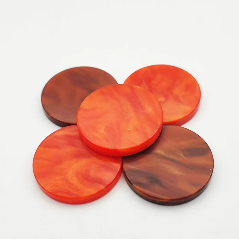 manufacturer customized personalized colored luxury marbled acrylic resin round edge board game backgammon checker chess pieces