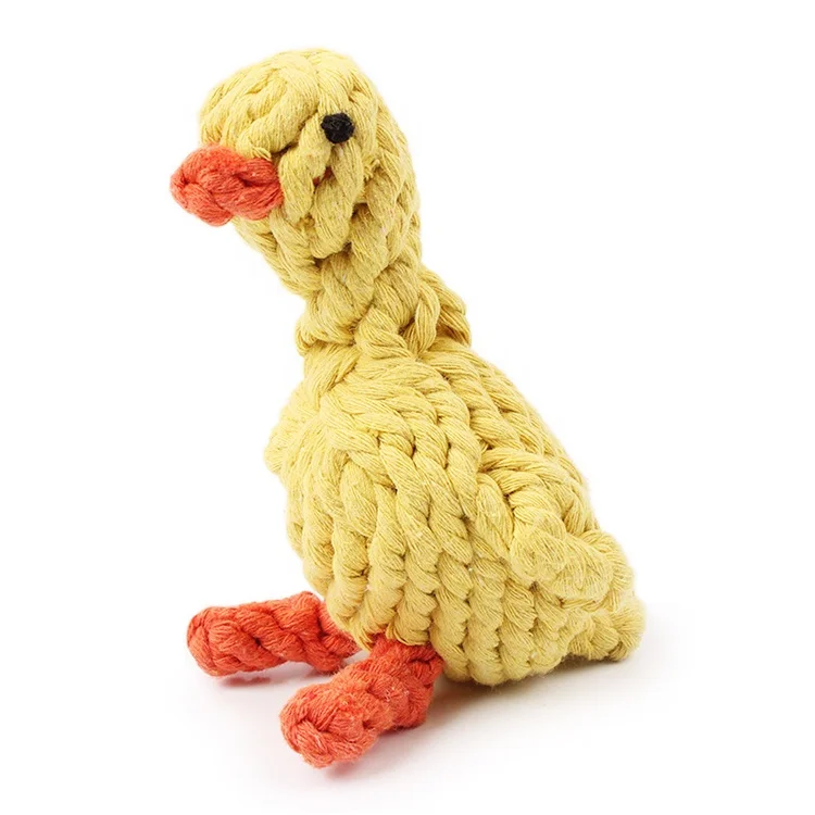 High Quality Cotton Rope Chew Bite Resistant Teeth Cleaning Pet Dog Toy Duck