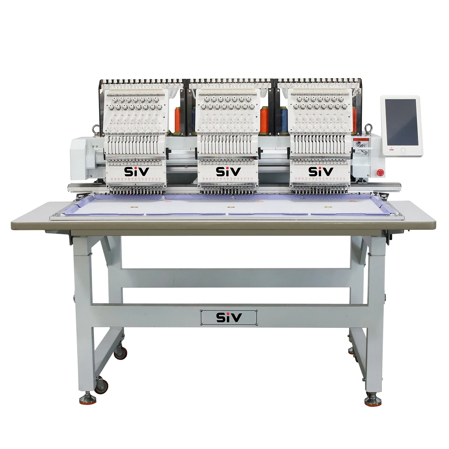 SIV computerized three heads embroidery machine commercial flat embroidery computer machine