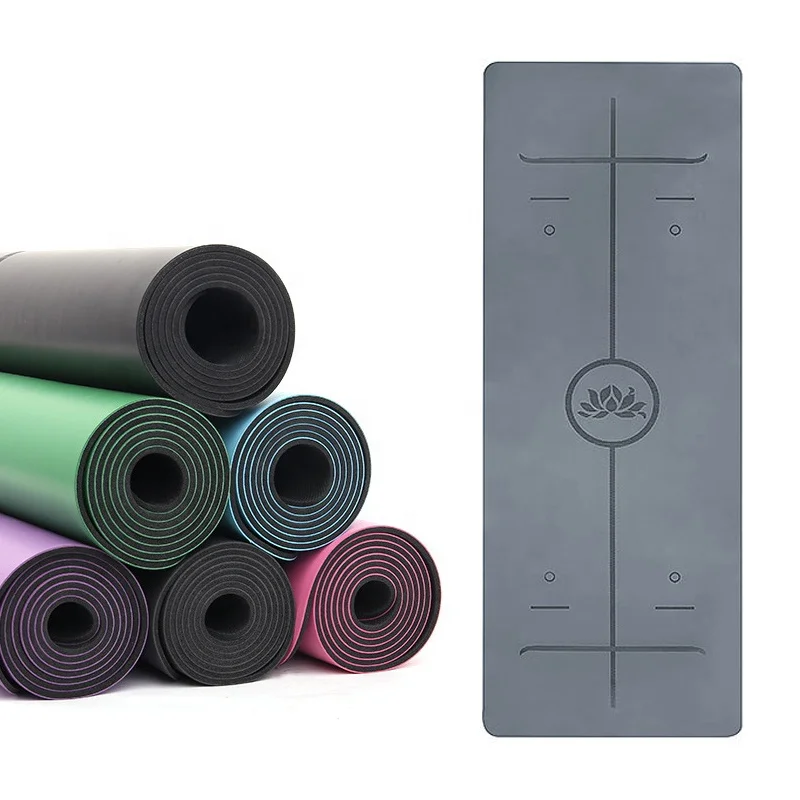 
Non-slip PU dualLayer yoga mat for exercise training WITH LINES 