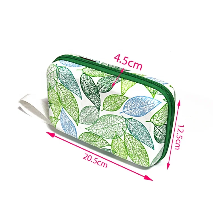 Green Leaf Colorful Printing Travel Portable Water Resistant Carrying Kit for Ticket Passport Banknotes