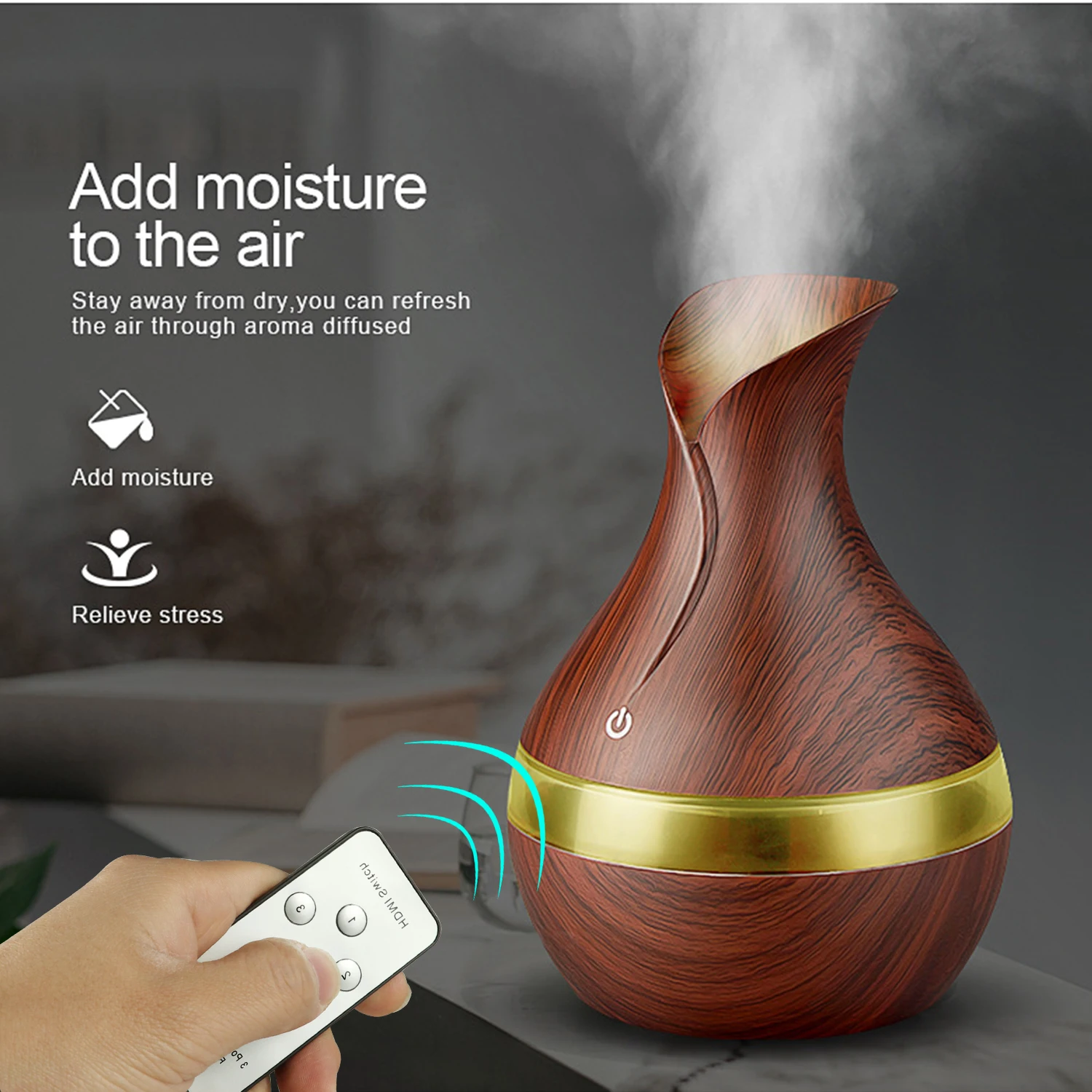 
300ML Mini Touch Switch Humidifier USB Cool Mist Air Essential Oil Diffuser Aroma Ultrasonic Humidifier 
