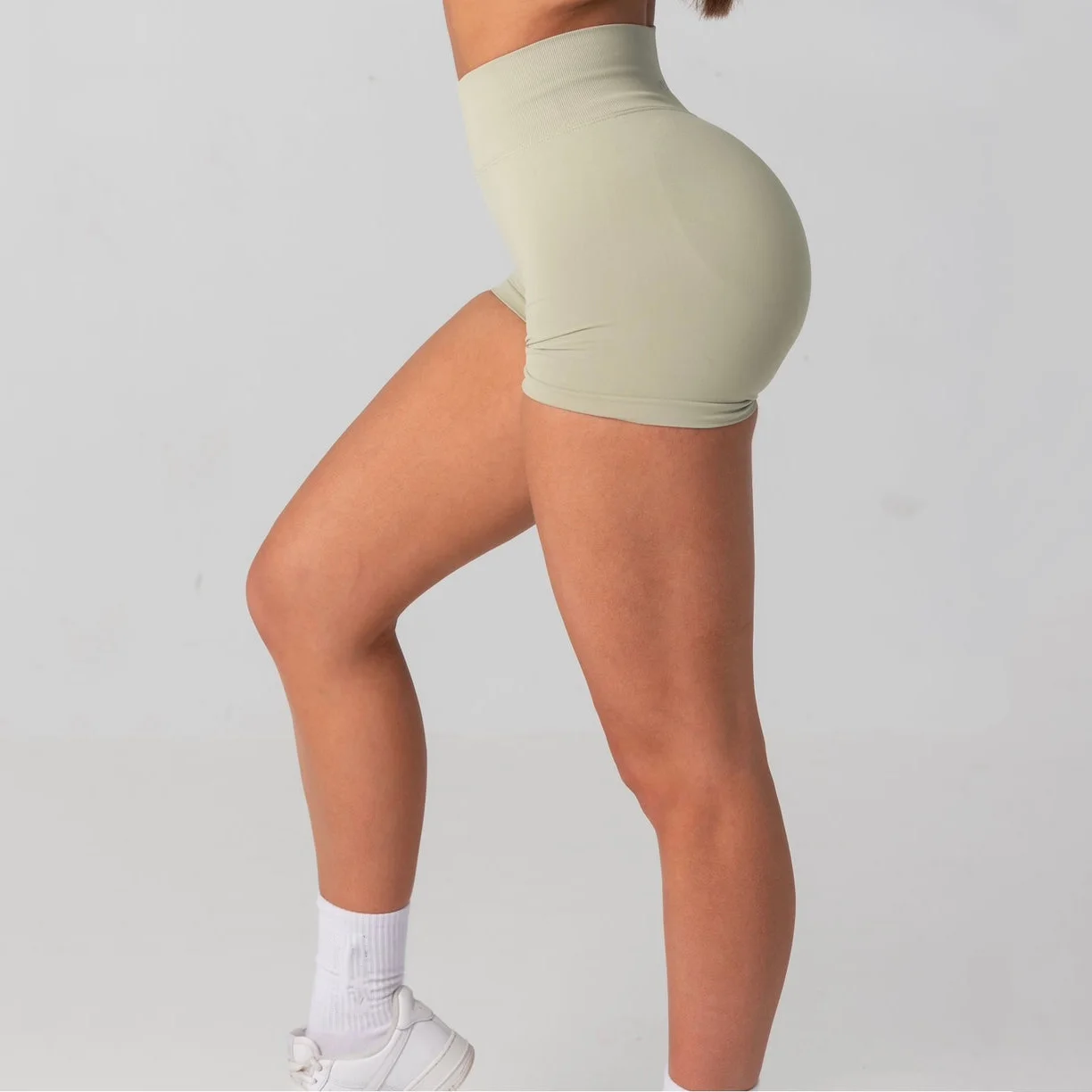 custom logo sportswear yoga shorts scrunch butt gym fitness women running tights active wear seamless shorts