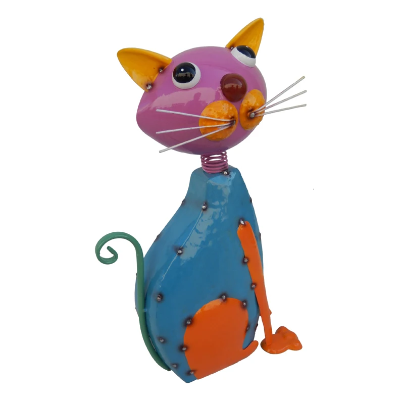 Colorful Garden Decor Durable Outdoor Statue Cute Cat Garden Ornament