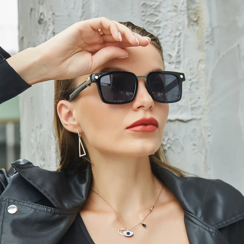 Crystal Mens Square Sunglasses Men Transparent Shades Designer Black  Gafas De Sol