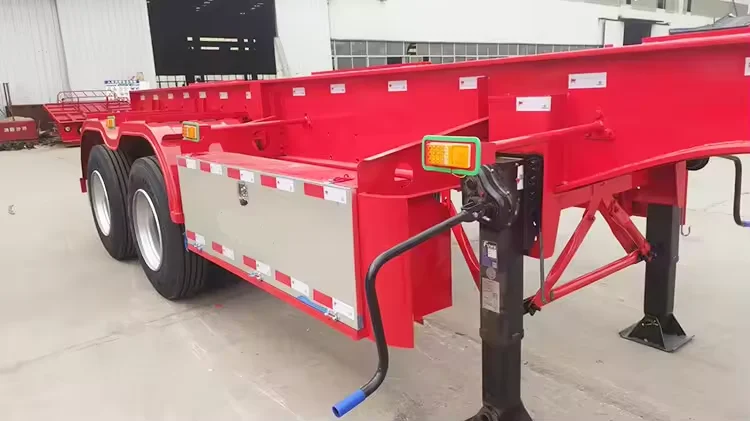2 Axle  40 Feet Tri-Axles Skeleton Container Semi Trailer From China Manufacturer