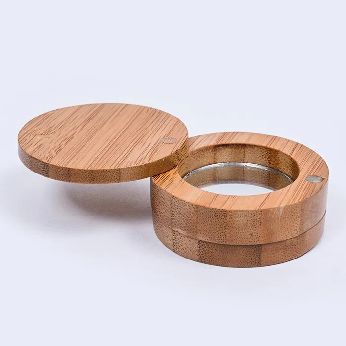 Custom logo empty makeup palette eye shadow blush powder combo bamboo case private label eyeshadow palette with mirror