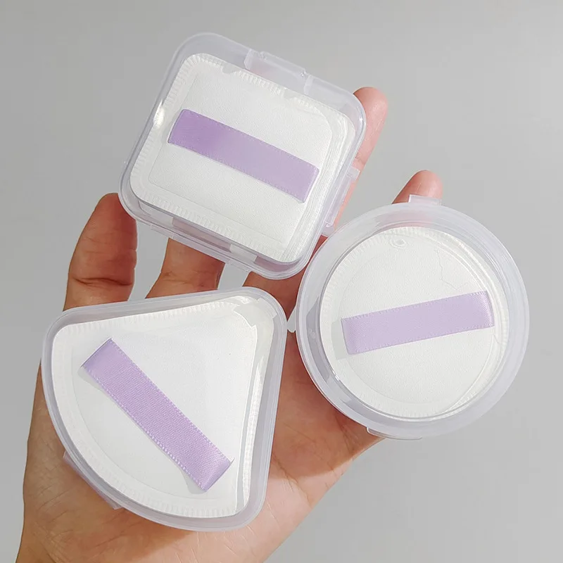 Factory  Custom Purple Color  Dry Wet Sponge Puff  Round Triangle Square Shape Small Pillow Make Up Marshmallow Air Cushion Puff