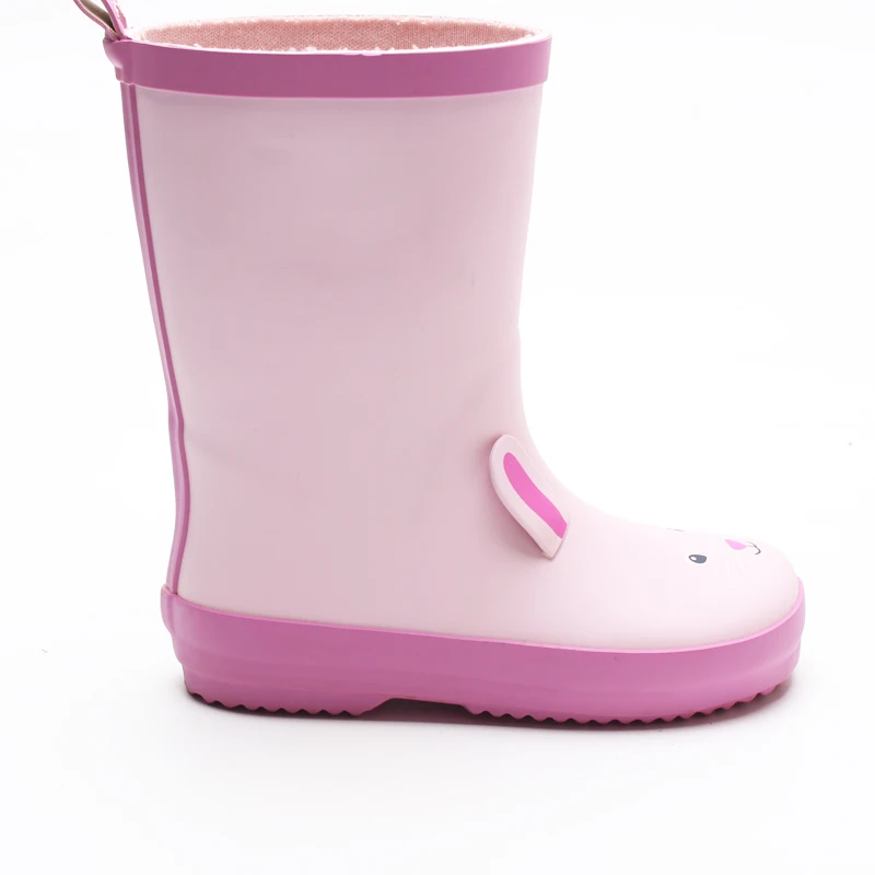 New Custom Color Printing  Brand Unisex Anti-slip Safety 3D Cartoon Animal Kids Rubber Rain Boots For Children