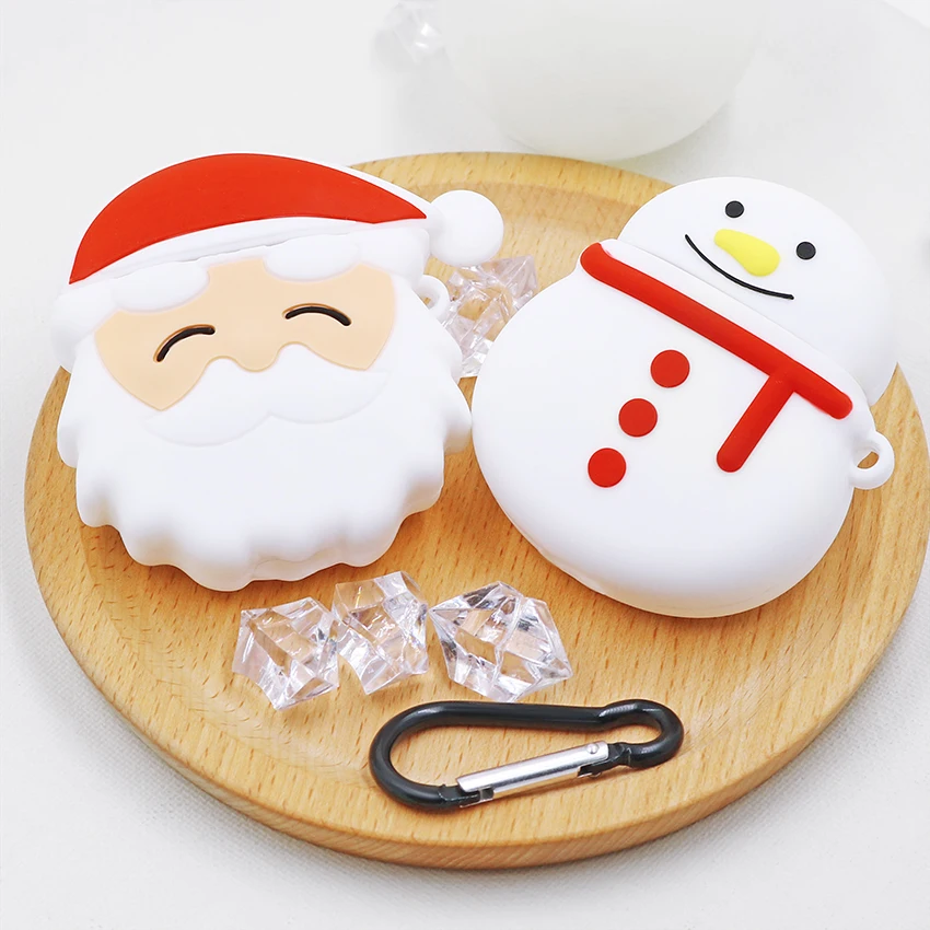 2021 For Airpods Case 3d Christmas Design Earphone Cases For Apple Airpod 1 2 4Protect Cover Accessories With Finger Ring Strap