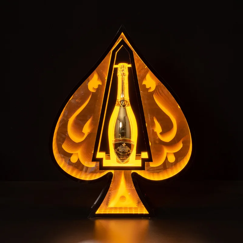 infinity acrylic led ace of spade VIP bottle service presenter glorifiers display for liquor vodka wine tequila champagne