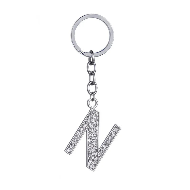 Rhinestone Alphabet Keyring Initial Letter Keychain