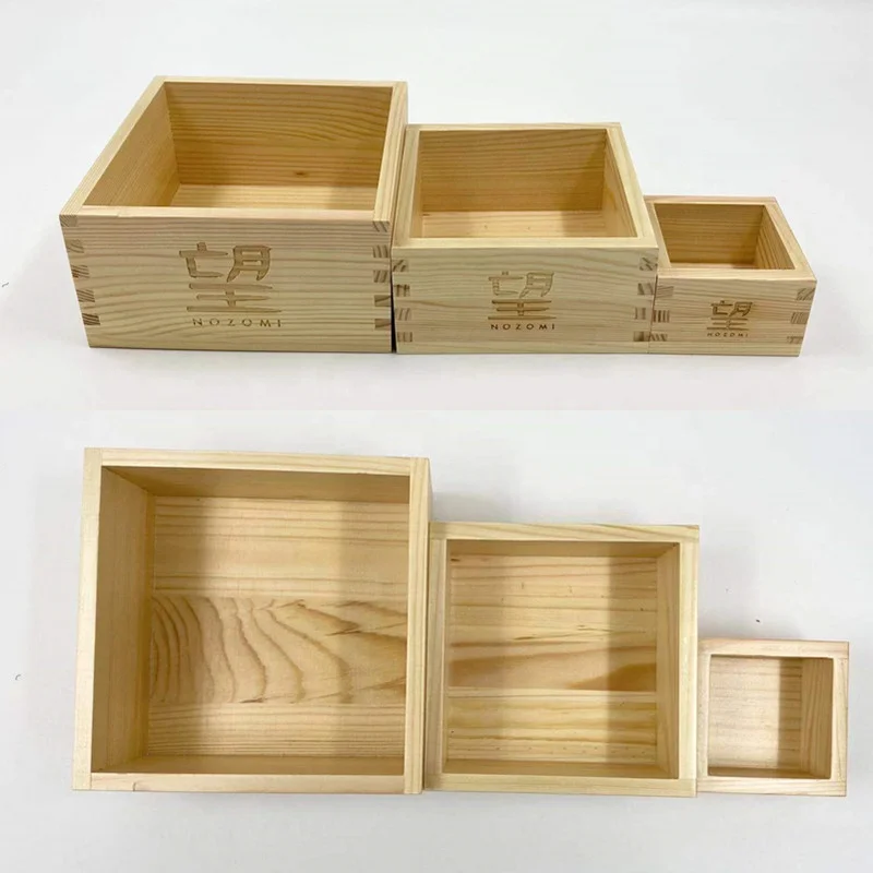 Japanese Masu Wooden Sake Cup Hinoki Wood Sake Cups Box