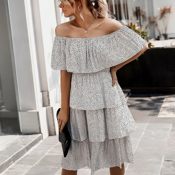 Женские платья, Элегантное повседневное платье с цветочным принтом, свободное женское платье