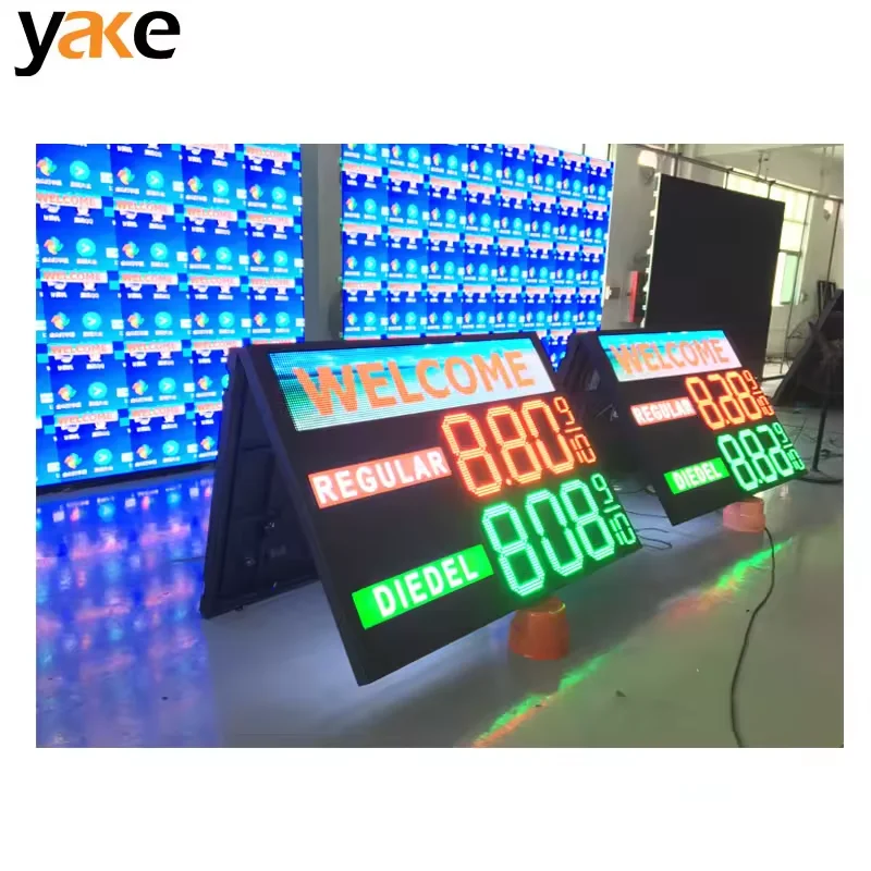 Прямая Продажа с фабрики Yake полномасштабная наружная светодиодная цифровая вывеска для АЗС 6 ~ 64 дюйма дисплей цены на газ