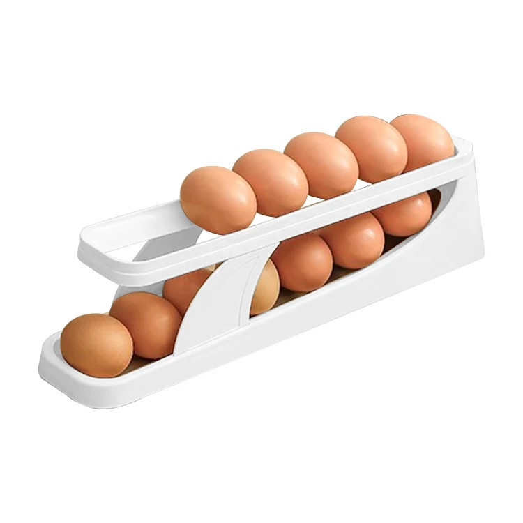 2023 Large capacity 2 Tier Egg stackable fridge Dispenser Container Egg Storage Box
