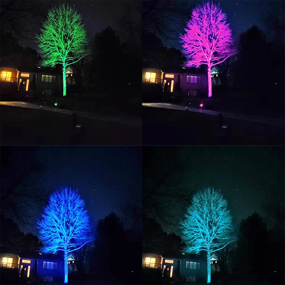 RGBW 12W LED Color-Changing Landscape Lights Smart Bluetooth Garden Lights with Work Wire Connectors Low Voltage DC 12V