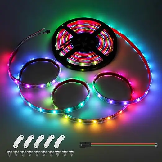 Ws2812b 5 В rgbw набор светодиодных лент для автомобиля rgb пиксельный профиль крепление Гибкая Смарт-5 м Водонепроницаемая светодиодная лента rgb 2812